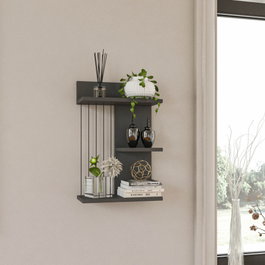 Hanah Home Kinik - Estantería de pared Antracita